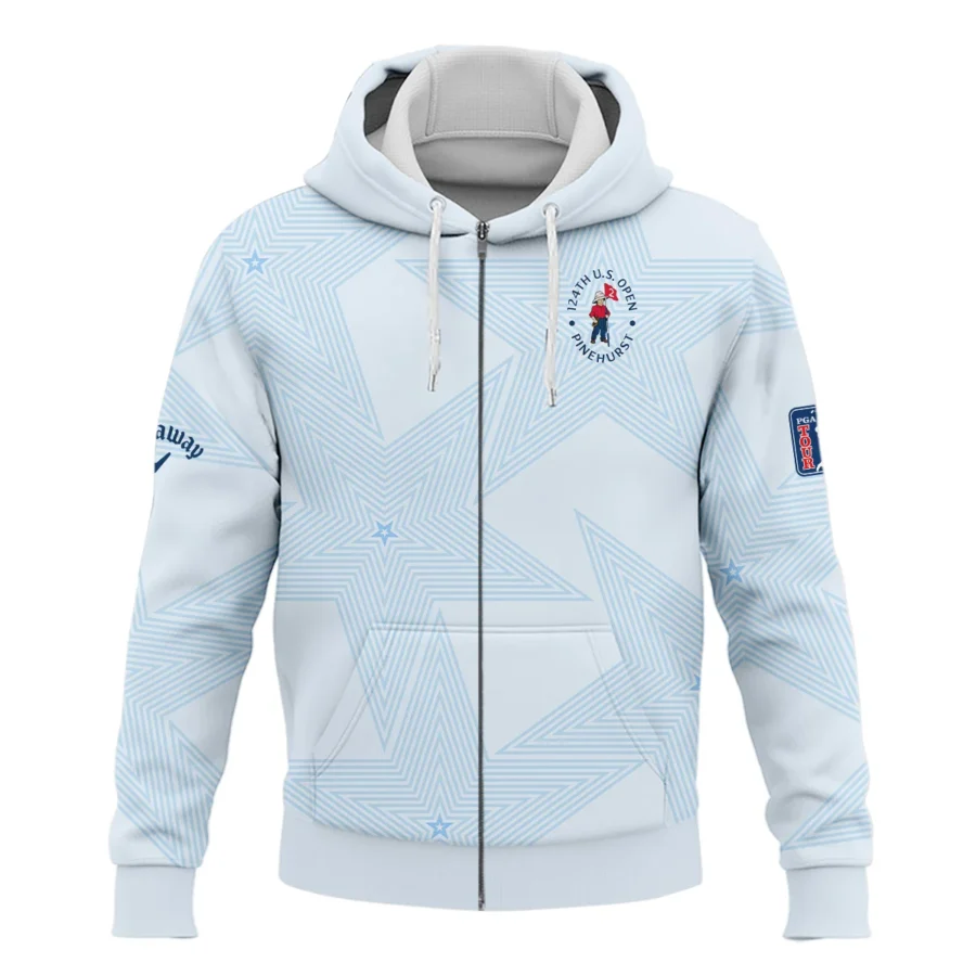 Golf 124th U.S. Open Pinehurst Callaway Zipper Hoodie Shirt Stars Light Blue Golf Sports All Over Print Zipper Hoodie Shirt