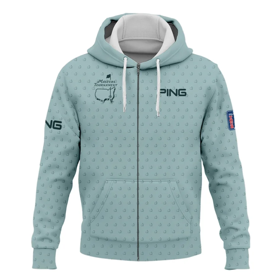 Golf Pattern Masters Tournament Ping Zipper Hoodie Shirt Cyan Pattern All Over Print Zipper Hoodie Shirt