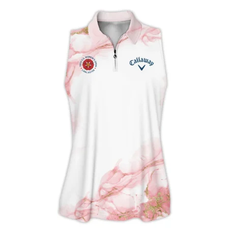 Pink Gold Marble 79th U.s. Women Open Lancaster, Callaway Zipper Sleeveless Polo Shirt Golf Sport Zipper Sleeveless Polo Shirt
