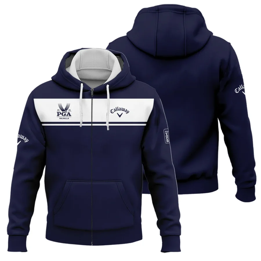 Callaway 2024 PGA Championship Golf Zipper Hoodie Shirt Sports Dark Blue White All Over Print Zipper Hoodie Shirt