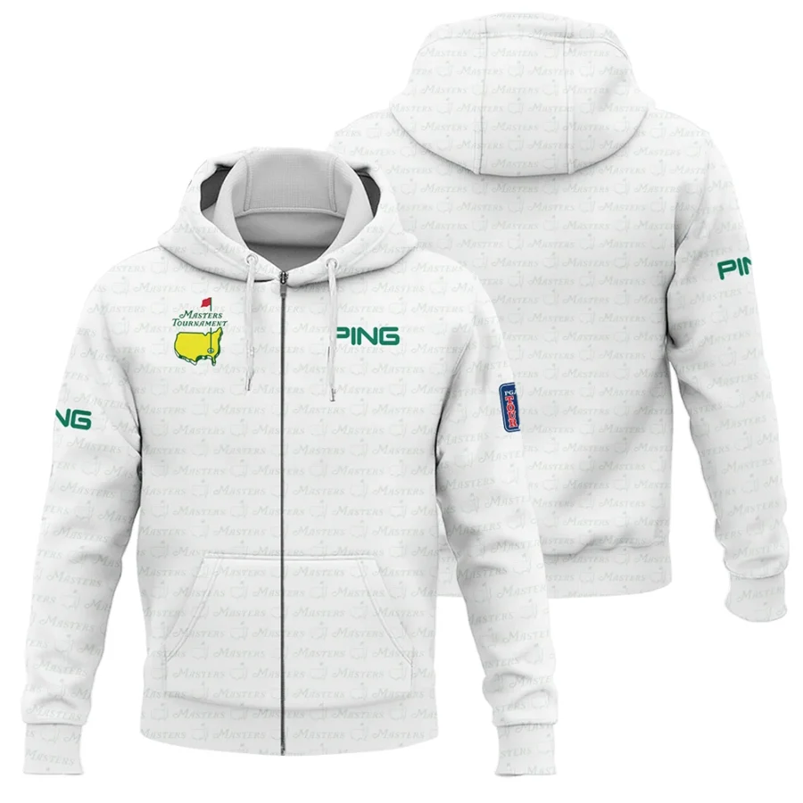 Golf Pattern Masters Tournament Ping Zipper Hoodie Shirt White And Green Color Golf Sports All Over Print Zipper Hoodie Shirt