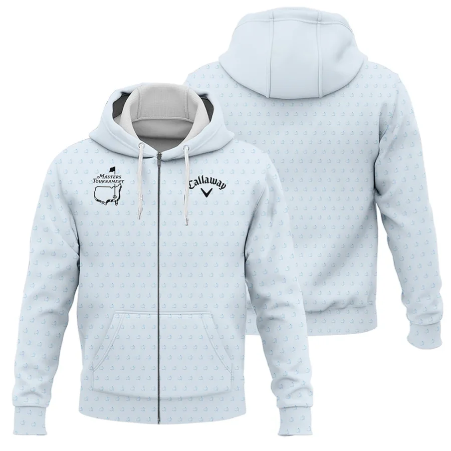 Pattern Masters Tournament Callaway Zipper Hoodie Shirt White Light Blue Color Pattern Logo  Zipper Hoodie Shirt