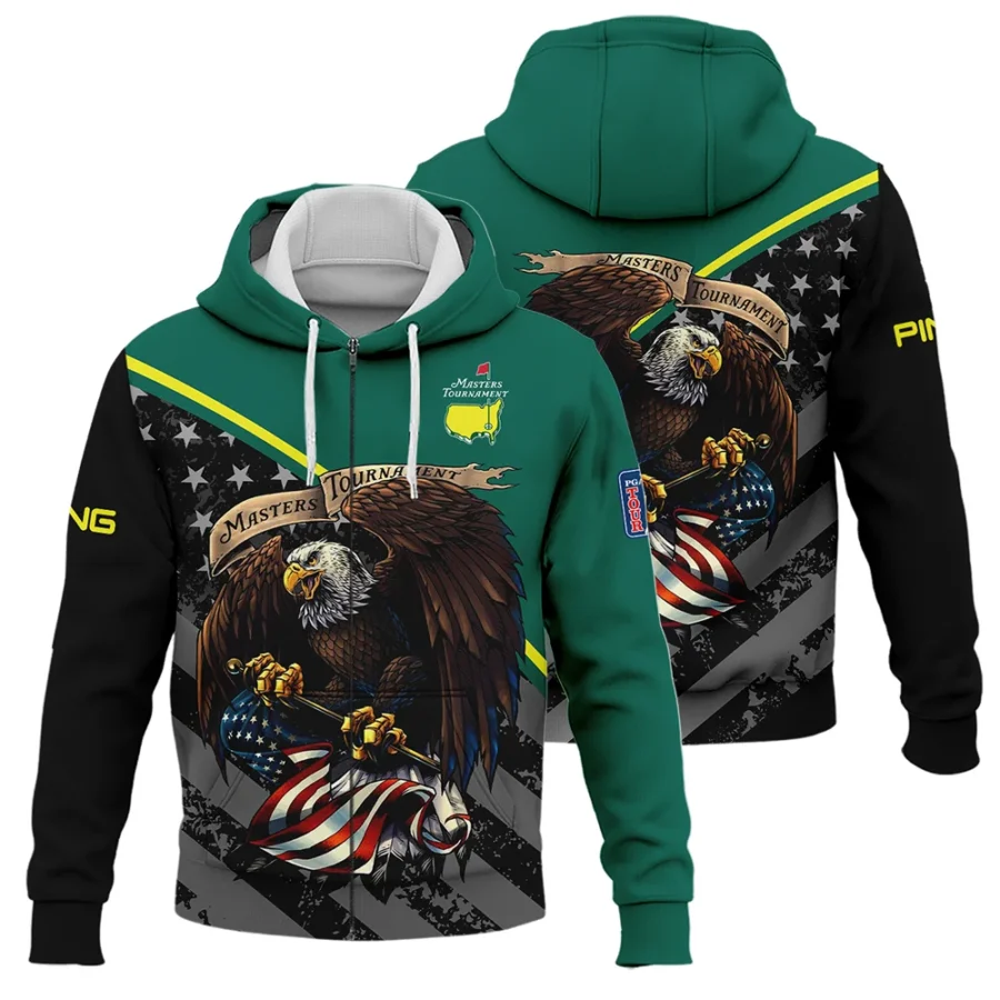 Special Version Golf Masters Tournament Ping Zipper Hoodie Shirt Egale USA Green Color Golf Sports All Over Print Zipper Hoodie Shirt