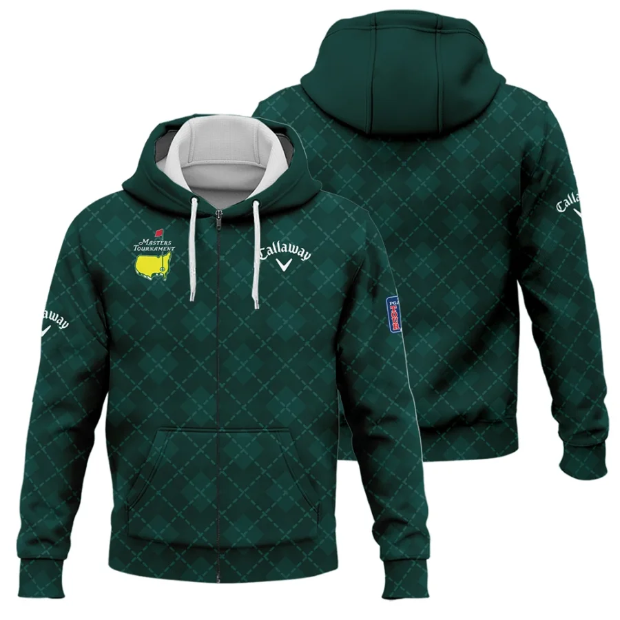 Golf Geometric Pattern Green Masters Tournament Callaway Zipper Hoodie Shirt Style Classic Zipper Hoodie Shirt