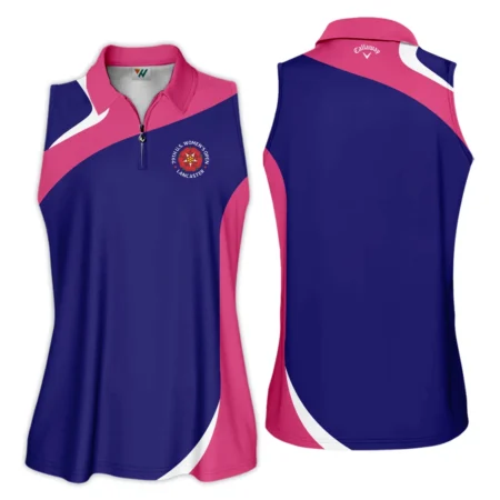 Golf Sport 79th U.S. Women’s Open Lancaster Callaway Zipper Sleeveless Polo Shirt Navy Mix Pink All Over Print Zipper Sleeveless Polo Shirt For Woman