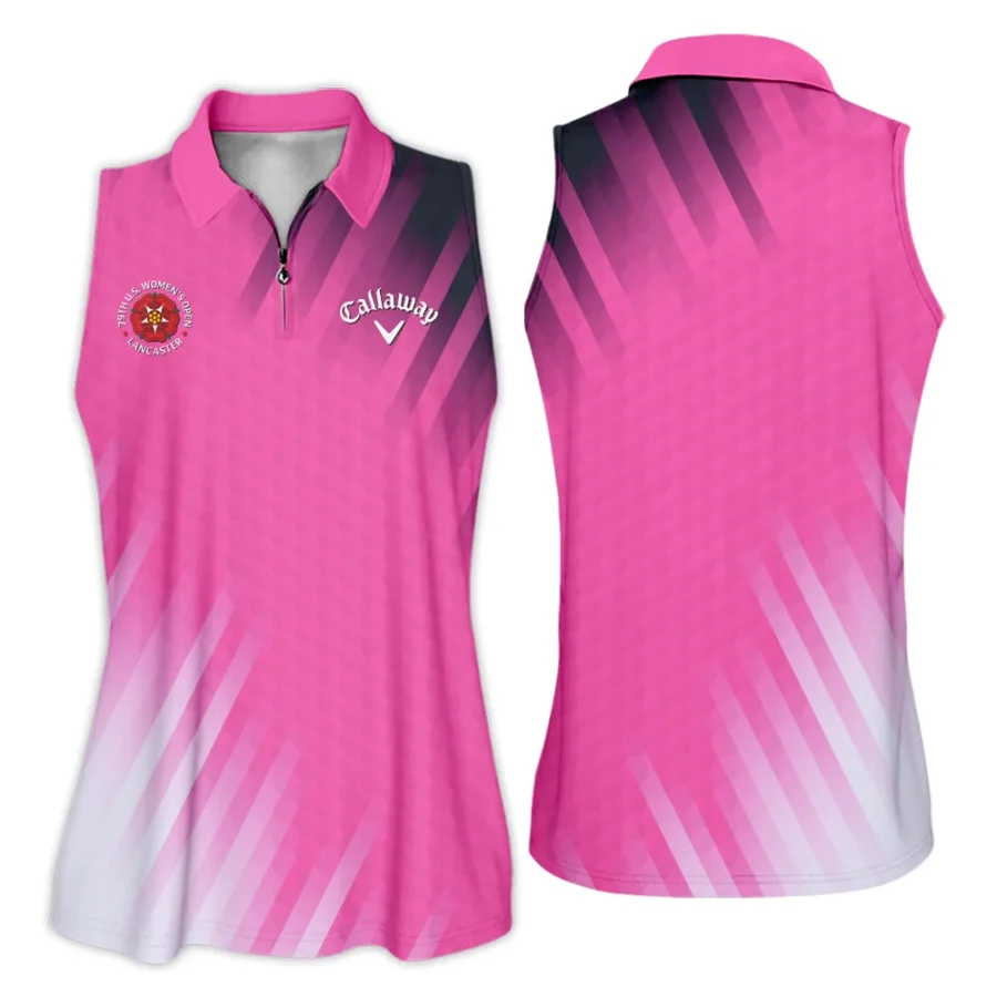 Golf 79th U.S. Women’s Open Lancaster Callaway Zipper Sleeveless Polo Shirt Pink Color All Over Print Zipper Sleeveless Polo Shirt For Woman