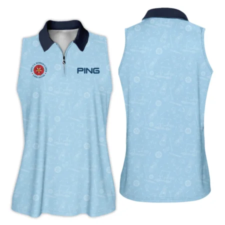 Golf Pattern Blue 79th U.S. Women’s Open Lancaster Ping Long Polo Shirt Golf Sport All Over Print Long Polo Shirt For Woman