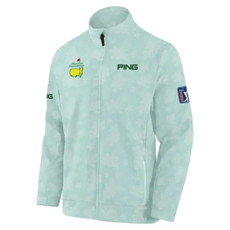 Ping Masters Tournament Sports Stand Colar Jacket Green Pastel Floral Hawaiian Pattern All Over Print Stand Colar Jacket