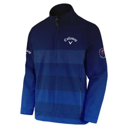 Callaway 124th U.S. Open Pinehurst Stand Colar Jacket Sports Dark Blue Gradient Striped Pattern All Over Print Stand Colar Jacket