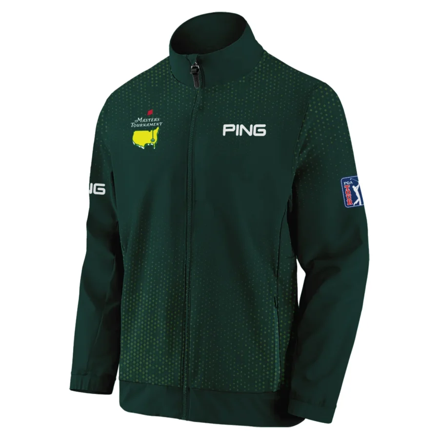 Golf Sport Masters Tournament Ping Stand Colar Jacket Sports Dinamond Shape Dark Green Stand Colar Jacket