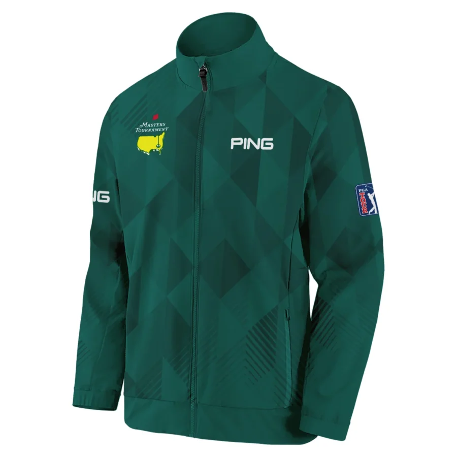 Masters Tournament Golf Sport Ping Stand Colar Jacket Sports Triangle Abstract Green Stand Colar Jacket