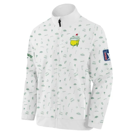 Golf Sport Masters Tournament Callaway Stand Colar Jacket Sports Augusta Icons Pattern White Green Stand Colar Jacket