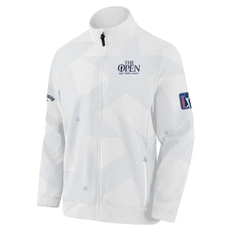 The 152nd Open Championship Golf Sport Callaway Stand Colar Jacket Sports Star Sripe White Navy Stand Colar Jacket