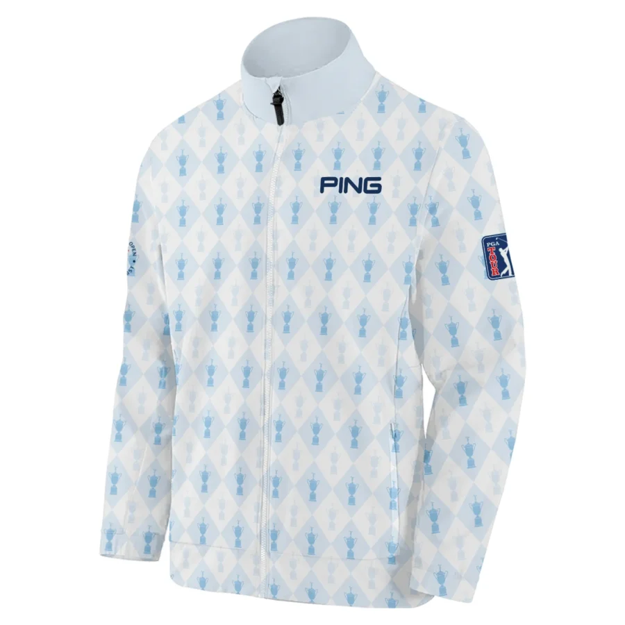 PGA Tour 124th U.S. Open Pinehurst Ping Stand Colar Jacket Sports Pattern Cup Color Light Blue Stand Colar Jacket