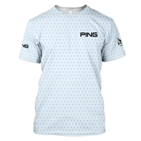 2024 PGA Championship Ping Golf Zipper Hoodie Shirt Light Blue Pastel Golf Cup Pattern All Over Print Zipper Hoodie Shirt
