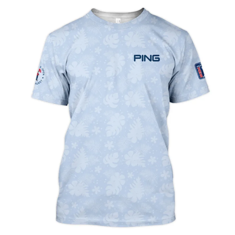 124th U.S. Open Pinehurst Ping Golf Unisex T-Shirt Light Blue Pastel Floral Hawaiian Pattern All Over Print T-Shirt