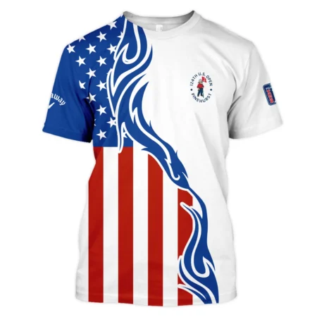 Golf Sport Callaway 124th U.S. Open Pinehurst Unisex T-Shirt USA Flag Pattern Blue White All Over Print T-Shirt