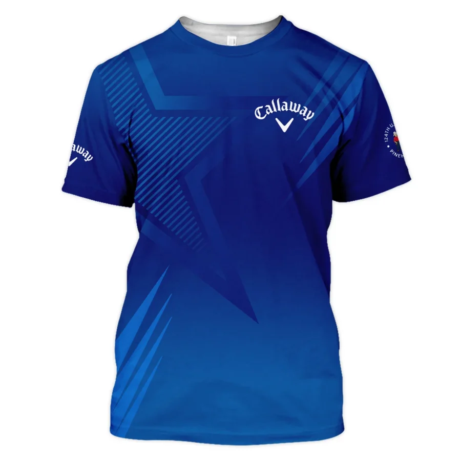 124th U.S. Open Pinehurst No.2 Callaway Unisex T-Shirt Dark Blue Gradient Star Pattern T-Shirt