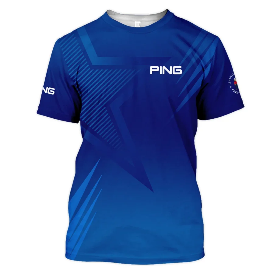 124th U.S. Open Pinehurst No.2 Ping Unisex T-Shirt Dark Blue Gradient Star Pattern T-Shirt