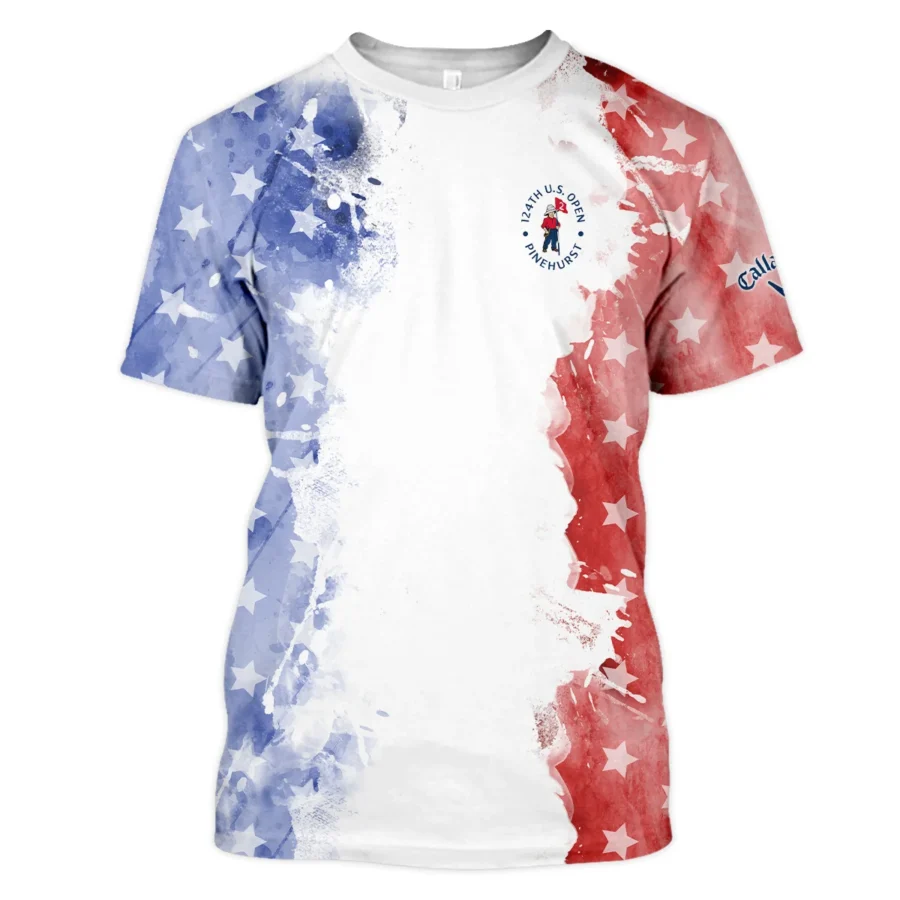 124th U.S. Open Pinehurst Special Version Callaway Unisex T-Shirt Blue Red Watercolor T-Shirt