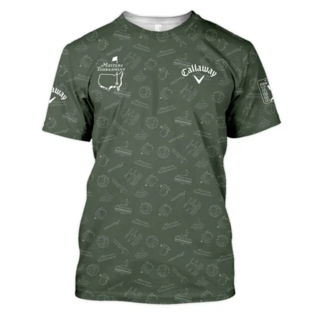 2024 Golf Pattern Masters Tournament Callaway Hawaiian Shirt Dark Green Pattern All Over Print Oversized Hawaiian Shirt