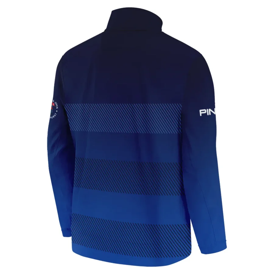 Ping 124th U.S. Open Pinehurst Stand Colar Jacket Sports Dark Blue Gradient Striped Pattern All Over Print Stand Colar Jacket