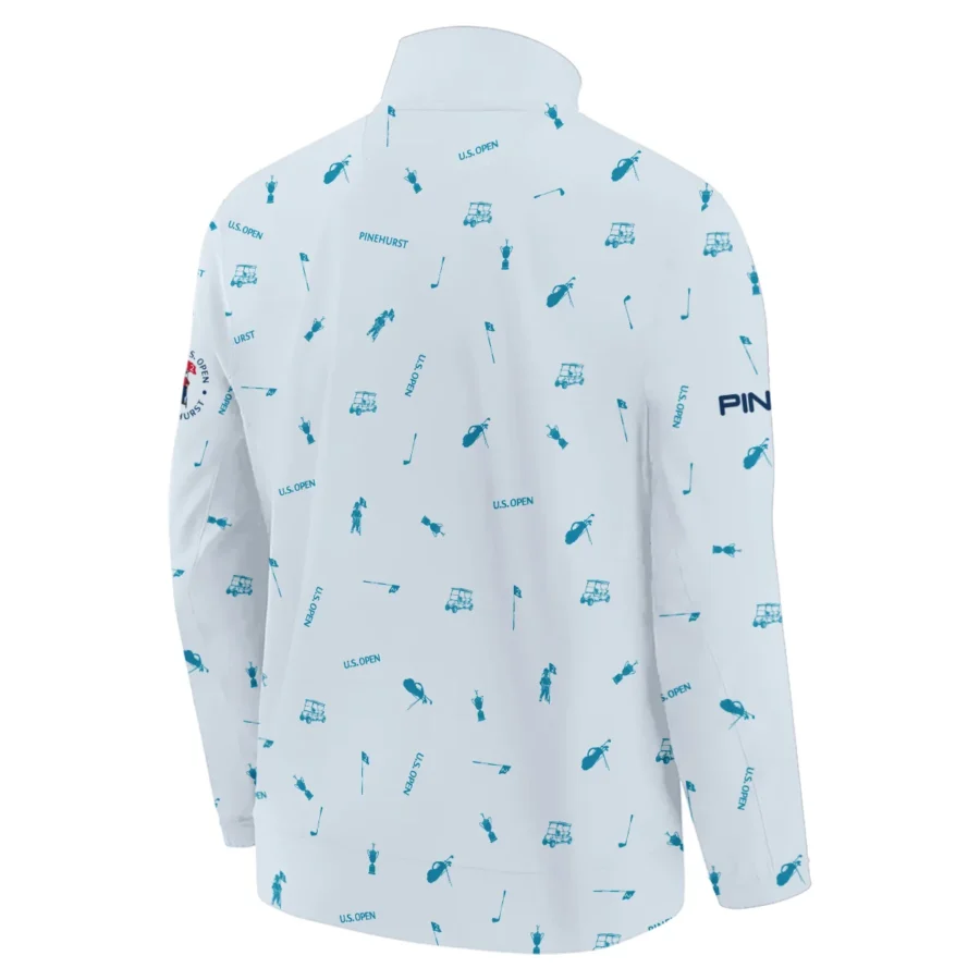Ping 124th U.S. Open Pinehurst Stand Colar Jacket Light Blue Pastel Golf Pattern All Over Print Stand Colar Jacket