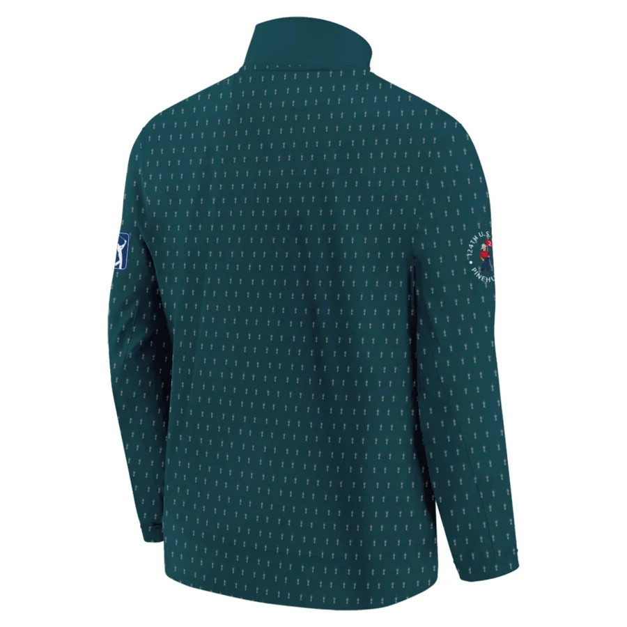 Callaway 124th U.S. Open Pinehurst Sports Stand Colar Jacket Cup Pattern Green All Over Print Stand Colar Jacket