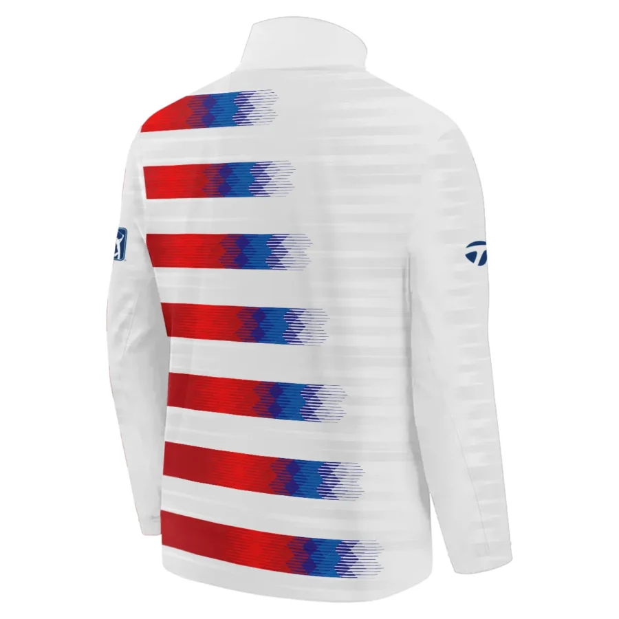 124th U.S. Open Pinehurst Taylor Made Stand Colar Jacket Sports Blue Red White Pattern All Over Print Stand Colar Jacket