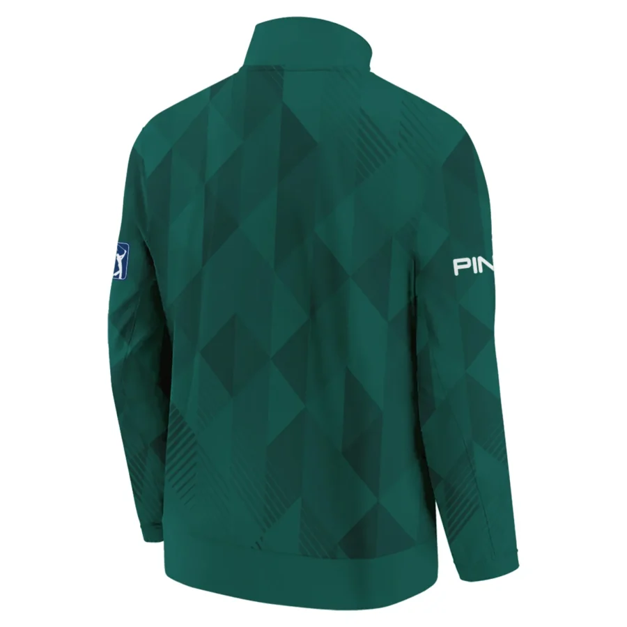 Masters Tournament Golf Sport Ping Stand Colar Jacket Sports Triangle Abstract Green Stand Colar Jacket