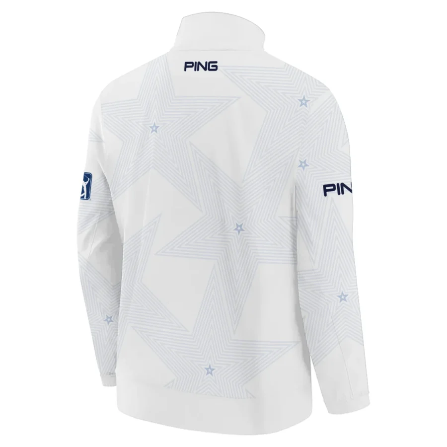 The 152nd Open Championship Golf Sport Ping Stand Colar Jacket Sports Star Sripe White Navy Stand Colar Jacket