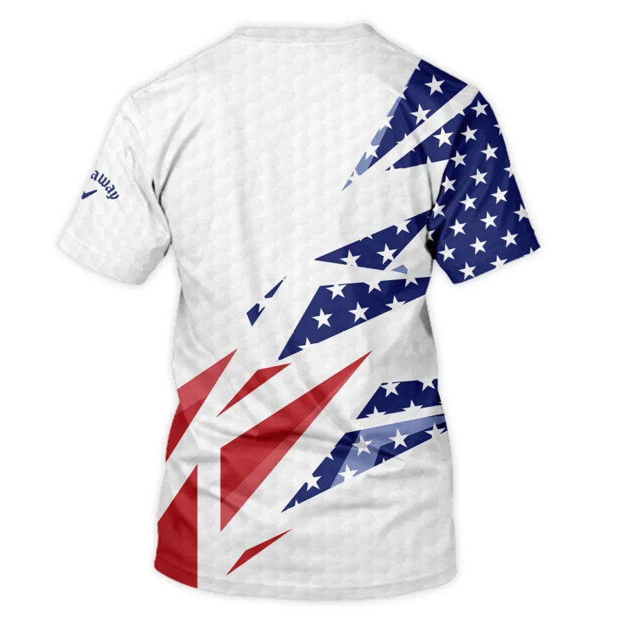 124th U.S. Open Pinehurst Callaway Unisex T-Shirt Golf Pattern White USA Flag All Over Print T-Shirt