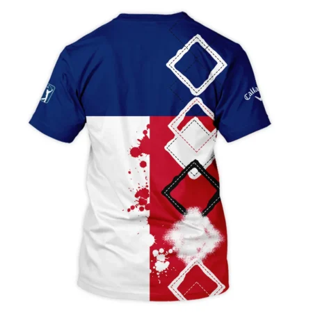 124th U.S. Open Pinehurst Callaway Unisex T-Shirt Blue Red White Pattern Grunge All Over Print T-Shirt