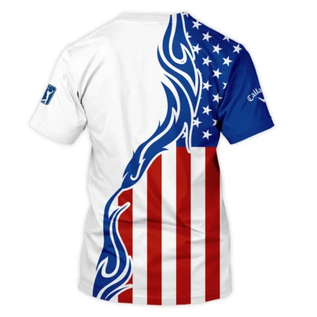 Golf Sport Callaway 124th U.S. Open Pinehurst Unisex T-Shirt USA Flag Pattern Blue White All Over Print T-Shirt