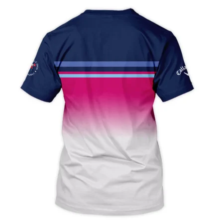 Sport Callaway 124th U.S. Open Pinehurst Unisex T-Shirt White Strong Pink Very Dark Blue Pattern  All Over Print T-Shirt