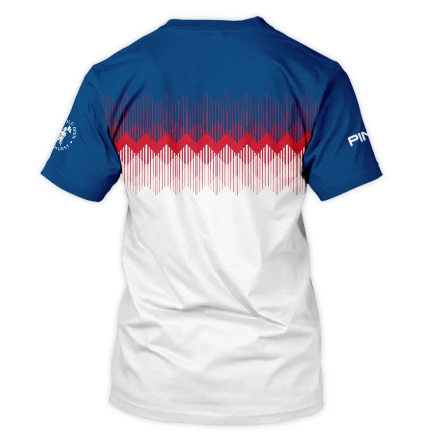 Ping 124th U.S. Open Pinehurst Unisex T-Shirt Blue Red Fabric Pattern Golf T-Shirt