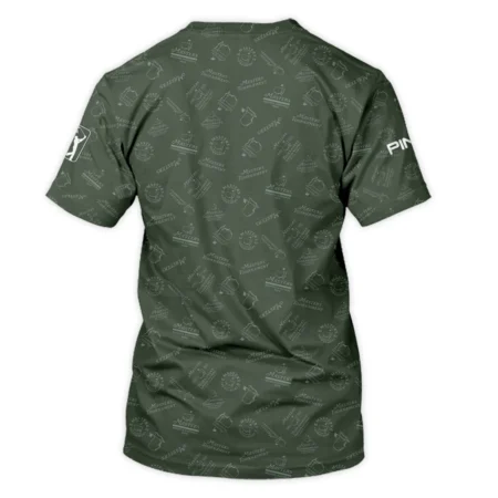 2024 Golf Pattern Masters Tournament Ping Unisex T-Shirt Dark Green Pattern All Over Print T-Shirt