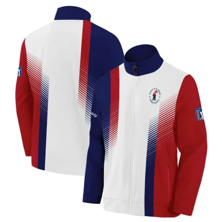 124th U.S. Open Pinehurst Sports Callaway Stand Colar Jacket Golf Blue Red All Over Print Stand Colar Jacket