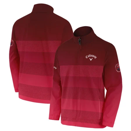 Golf Callaway 124th U.S. Open Pinehurst Sports Stand Colar Jacket Red Gradient Stripes Pattern All Over Print Stand Colar Jacket