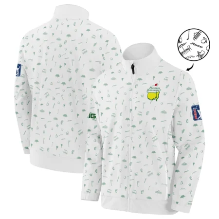 Golf Sport Masters Tournament Ping Stand Colar Jacket Sports Augusta Icons Pattern White Green Stand Colar Jacket