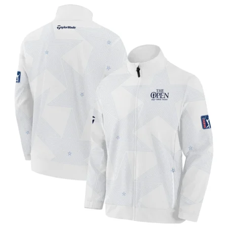 The 152nd Open Championship Golf Sport Taylor Made Stand Colar Jacket Sports Star Sripe White Navy Stand Colar Jacket