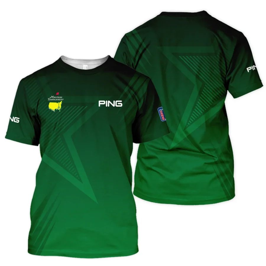 Ping Masters Tournament Unisex T-Shirt Dark Green Gradient Star Pattern Golf Sports T-Shirt