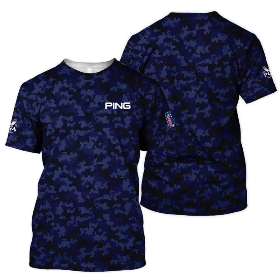 Golf 2024 PGA Championship Ping Unisex T-Shirt Blue Camouflage Pattern Sport All Over Print T-Shirt