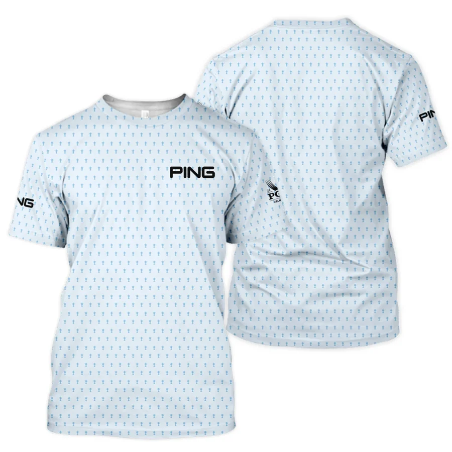 2024 PGA Championship Ping Golf Unisex T-Shirt Light Blue Pastel Golf Cup Pattern All Over Print T-Shirt