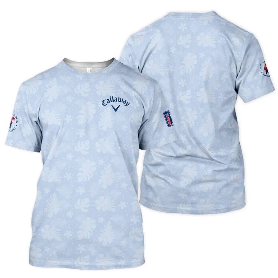 124th U.S. Open Pinehurst Callaway Golf Unisex T-Shirt Light Blue Pastel Floral Hawaiian Pattern All Over Print T-Shirt