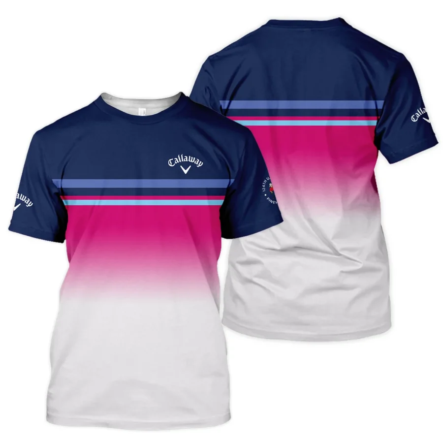 Sport Callaway 124th U.S. Open Pinehurst Unisex T-Shirt White Strong Pink Very Dark Blue Pattern  All Over Print T-Shirt