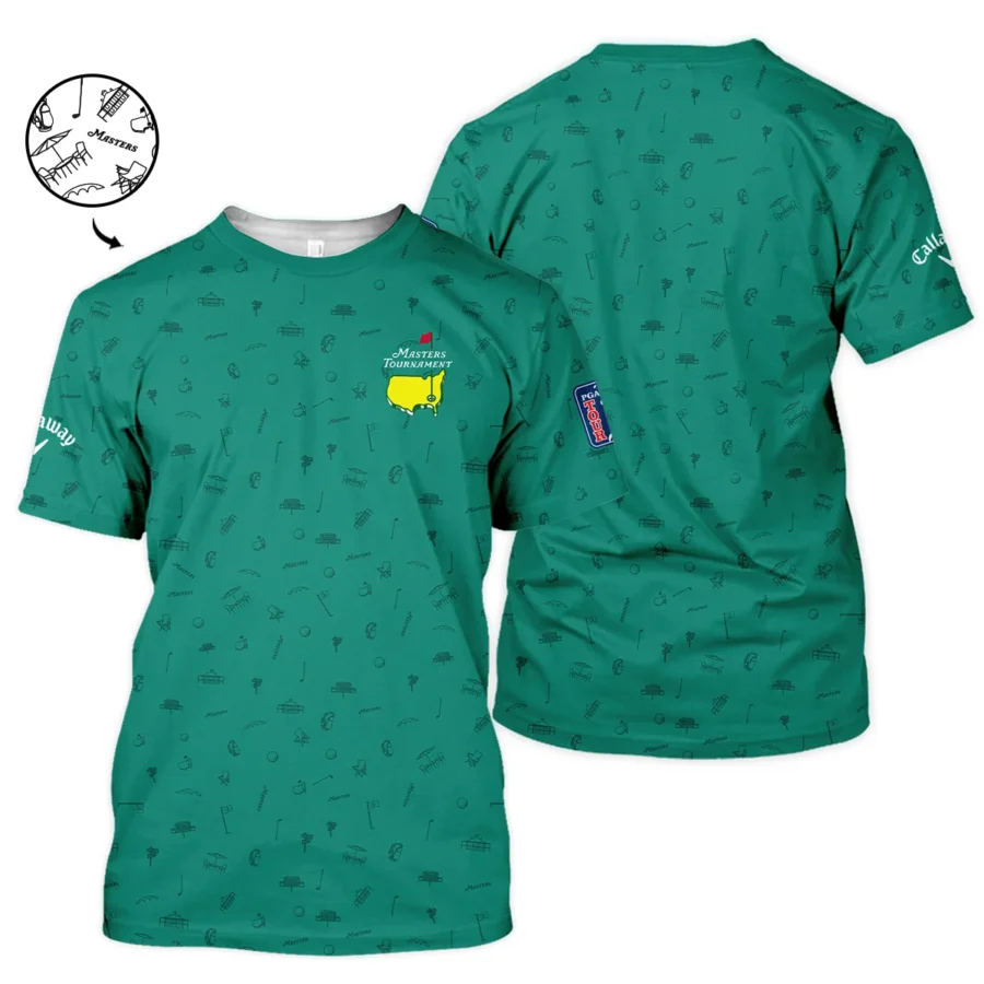 Golf Masters Tournament Callaway Unisex T-Shirt Augusta Icons Pattern Green Golf Sports All Over Print T-Shirt