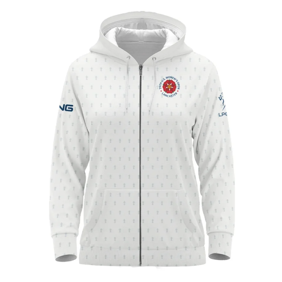 Golf Pattern Cup 79th U.S. Women’s Open Lancaster Ping Zipper Hoodie Shirt Golf Sport White All Over Print Zipper Hoodie Shirt