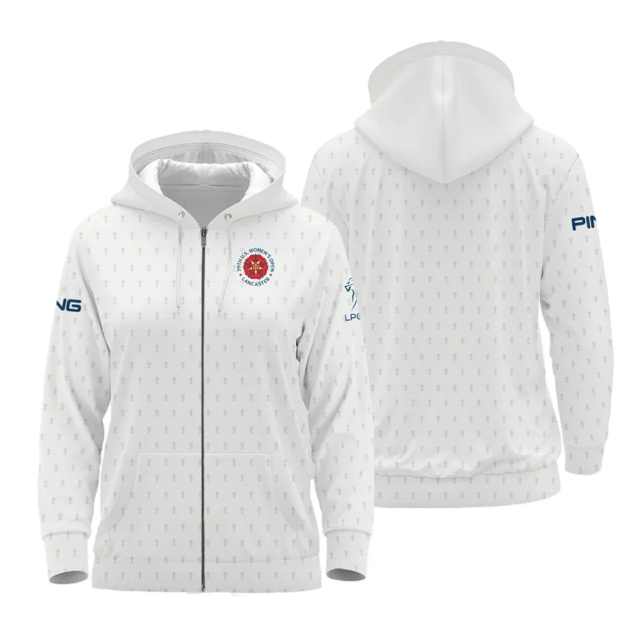 Golf Pattern Cup 79th U.S. Women’s Open Lancaster Ping Zipper Hoodie Shirt Golf Sport White All Over Print Zipper Hoodie Shirt