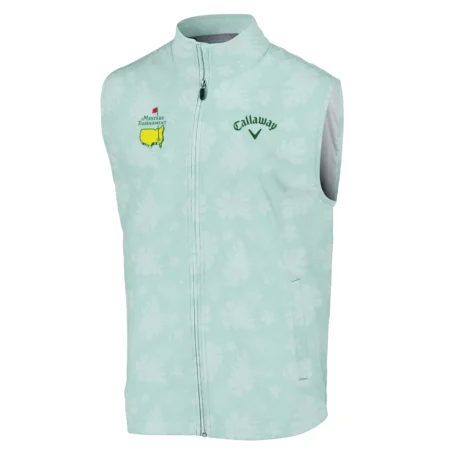 Callaway Masters Tournament Sports Sleeveless Jacket Green Pastel Floral Hawaiian Pattern All Over Print Sleeveless Jacket